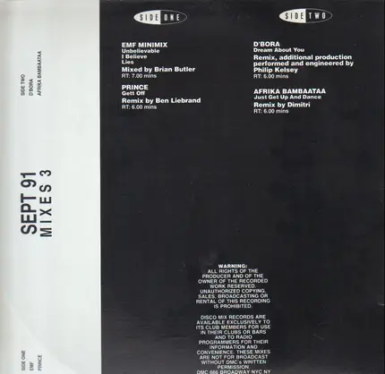Prince, Afrika Bambaataa - September 91 - Three