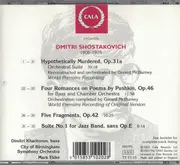 CD - Dmitri Shostakovich - Dimitri Kharitonov , City Of Birmingham Symphony Orchestra , Mark Elder - Hypothetically Murdered, Four Pushkin Romances, Five Fragments For Small Orchestra, Jazz Suite No. 1