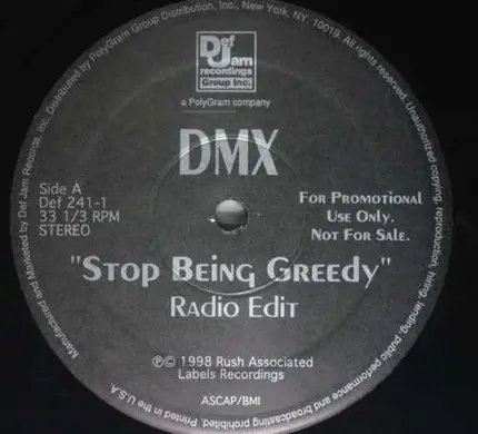 Dmx - Stop Being Greedy