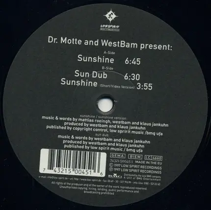 Dr. Motte & WestBam - Sunshine