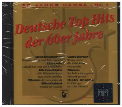 Drafi Deutscher /Manuela / Michael Holm a.o. - 25 Jahre Hansa - Nr.1 - Deutsche Top Hits Der 60er Jahre