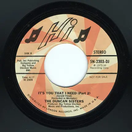 Duncan Sisters - It's You That I Need