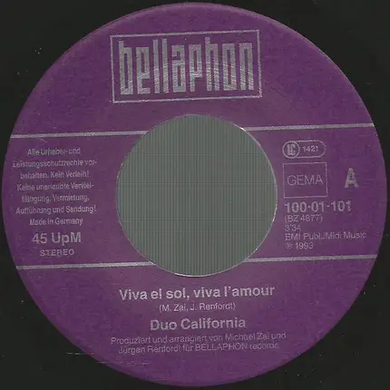 Duo California - Viva El Sol, Viva L'amor