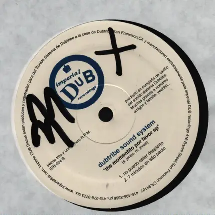 Dubtribe Sound System - The Momentito Por Favor EP
