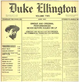 Duke Ellington - Volume Two - Stardust Records 202