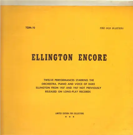 Duke Ellington And His Orchestra - Ellington Encore
