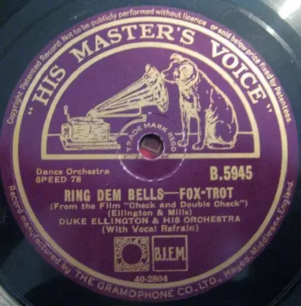 Duke Ellington And His Orchestra - Three Little Words / Ring Dem Bells