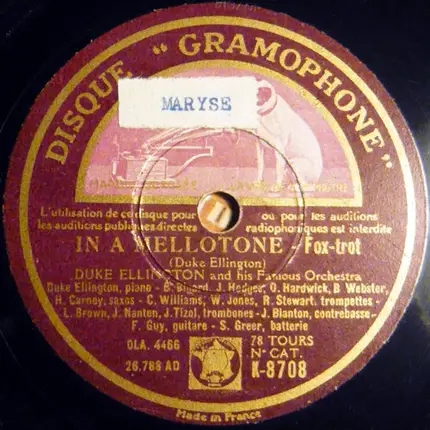 Duke Ellington And His Orchestra - Warm Valley / In A Mellotone