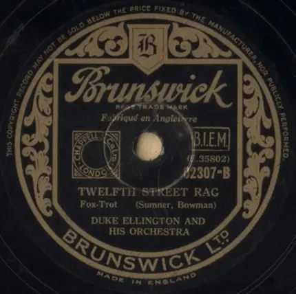 Duke Ellington And His Orchestra - Awful Sad / Twelfth Street Rag