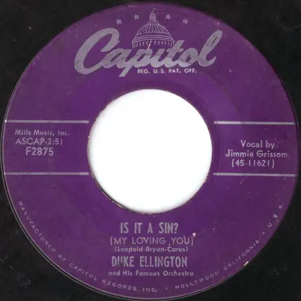 Duke Ellington And His Orchestra - Is It A Sin? / Bunny Hop Mambo