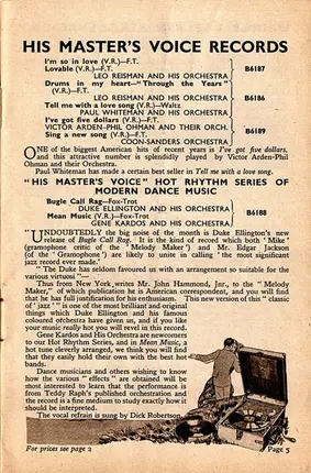 Duke Ellington And His Cotton Club Orchestra / Gene Kardos And His Orchestra - Bugle Call Rag / Mean Music