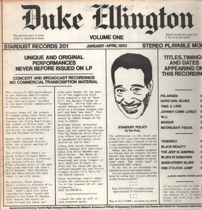 Duke Ellington - Volume One, January - April 1952