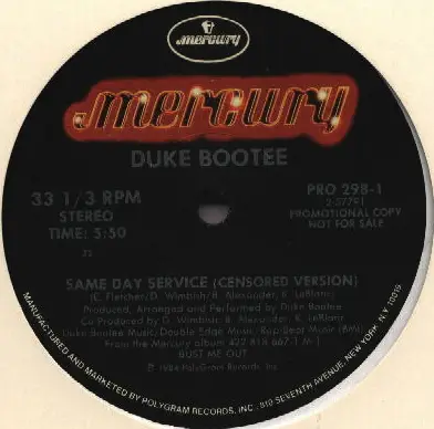 Duke Bootee - Same Day Service (Censored Version)
