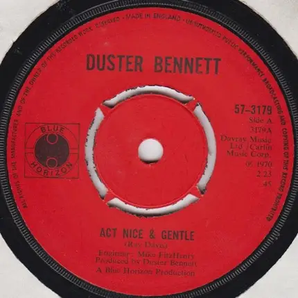 Duster Bennett - Act Nice & Gentle