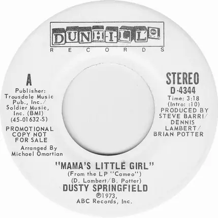 Dusty Springfield - Mama's Little Girl