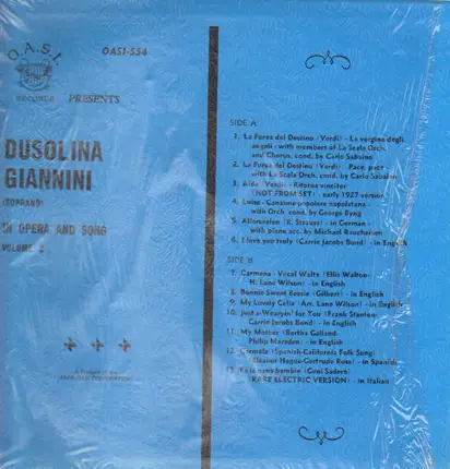 Dusolina Gianni - In Opera and Song
