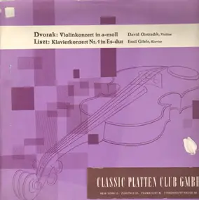 Antonin Dvorak - Concerto For Violin And Orchestra / Concerto No. 1 In E-Flat Major