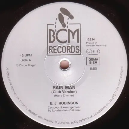 E.J. Robinson - (Theme From) Rainman (Soundtrack Dance Version)