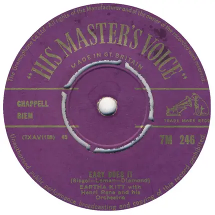 Eartha Kitt - Easy Does It / Mink Shmink
