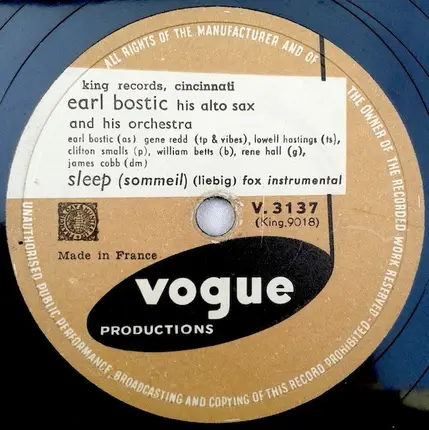 Earl Bostic + Orchestra - Flamingo / Sleep