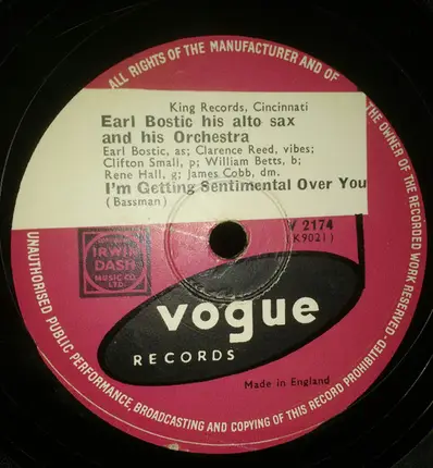 Earl Bostic And His Orchestra - Seven Steps / I'm Getting Sentimental Over You
