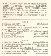 LP - Earl 'Fatha' Hines and his band - A Monday Date - Japan pressing