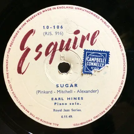 Earl "Fatha" Hines Trio / Earl Hines - Honeysuckle Rose / Sugar