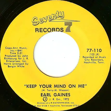 Earl Gaines - Keep Your Mind On Me / That's How Strong My Love Is