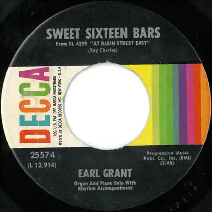 Earl Grant - Learnin' The Blues / Sweet Sixteen Bars