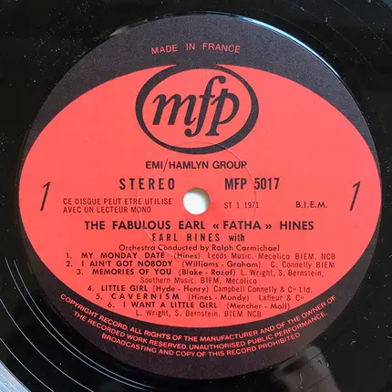 Earl Hines With Ralph Carmichael's Swingin' Big Band - The Fabulous Earl 'Fatha' Hines With Ralph Carmichael's Swingin' Big Band