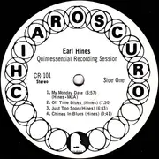 LP - Earl Hines - Quintessential Recording Session