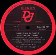 LP - Earl Hines - Solo Walk In Tokyo - + Insert