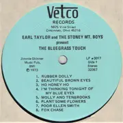 LP - Earl Taylor And The Stoney Mountain Boys - The Bluegrass Touch