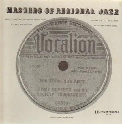Early Jazz Sampler - Masters Of Regional Jazz