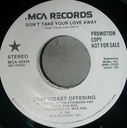 East Coast Offering - Don't Take Your Love Away