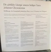 LP - Eastern Church Choir Of The Berchman College, Pullach - Die Göttliche Liturgie Unseres Heiligen Vaters Johannes Chrysostomus - Gatefold
