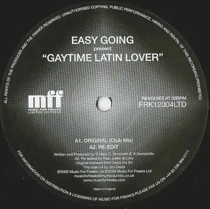 Easy Going - Gaytime Latin Lover