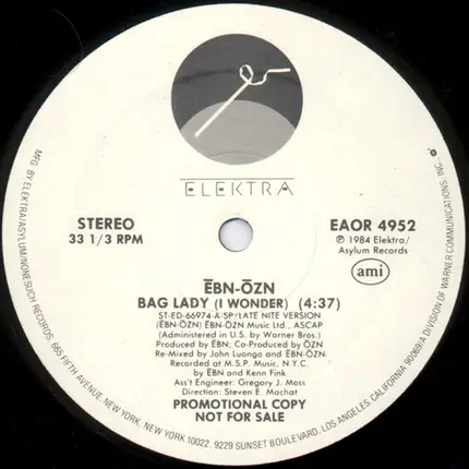 Ebn-Ozn - Bag Lady (I Wonder)