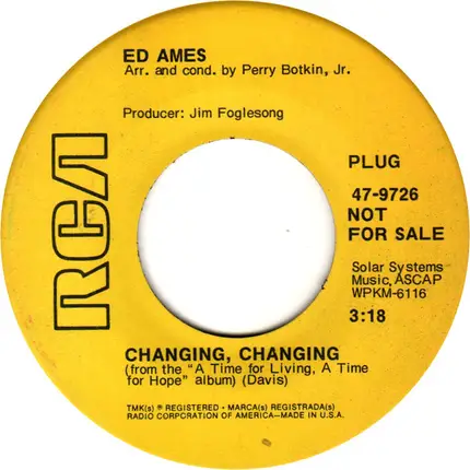 Ed Ames - Changing, Changing