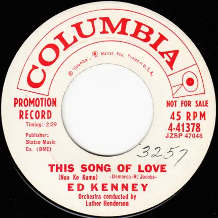 Ed Kenney - Two Senators From The 50th State / This Song Of Love (Nou Ke Kumu)