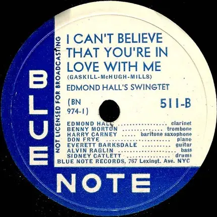 Edmond Hall's Swingtet - It's Been So Long / I Can't Believe That You're In Love With Me