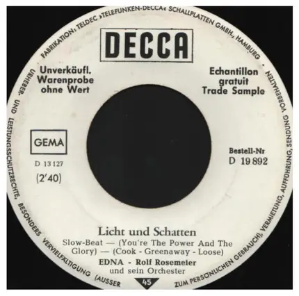 Edna Bejarano - Licht Und Schatten / Leben Neben Dir