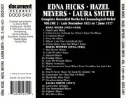 CD - Edna Hicks , Hazel Meyers , Laura Smith - Complete Recorded Works In Chronological Order Volume 2 (1923-1927)