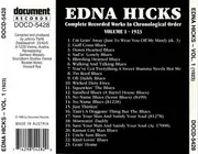 CD - Edna Hicks - Complete Recorded Works In Chronological Order Volume 1 (1923)