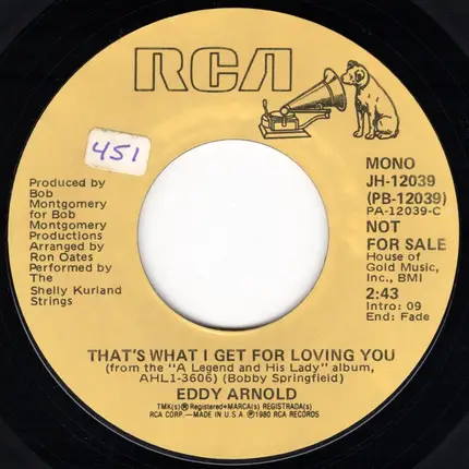 Eddy Arnold - That's What I Get For Loving You
