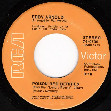 Eddy Arnold - Just Out Of Reach / Poison Red Berries