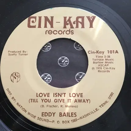 Eddy Bailes - Love Isn't Love (Till You Give It Away)