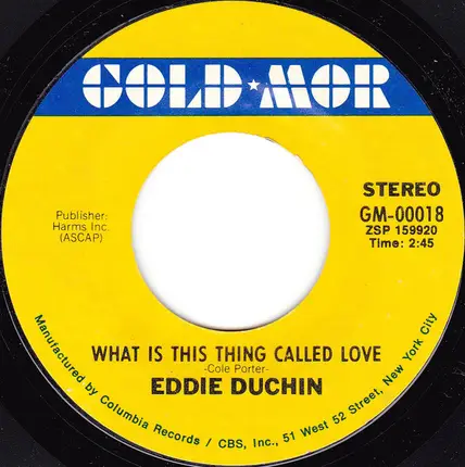 Eddy Duchin - Time On My Hands / What Is This Thing Called Love