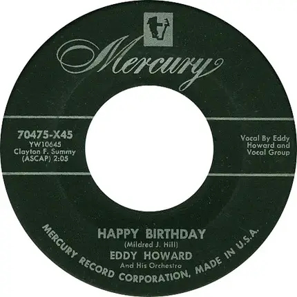 Eddy Howard And His Orchestra - Happy Birthday / Anniversary Waltz