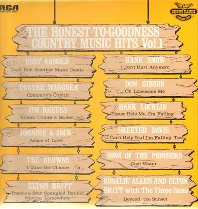 Eddy Arnold, Porter Wagoner, Jim Reeves, etc - The Honest-To-Goodness Country Music Hits